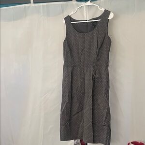 H&M Dark Gray Polka Dot Midi Dress